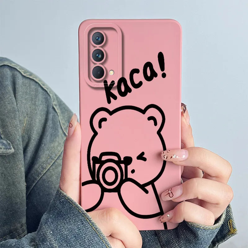 For Realme GT Master Phone Case GTmaster Edition RMX3363 RMX3360 Casing Soft Silicone Sweet Painted Fashion Flower Printed Cover
