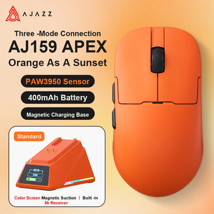 AJAZZ AJ159 APEX Wireless Mouse with RGB Magnetic Charging Base Lightweight Wired Bluetooth Gaming Mouse for PC Laptop