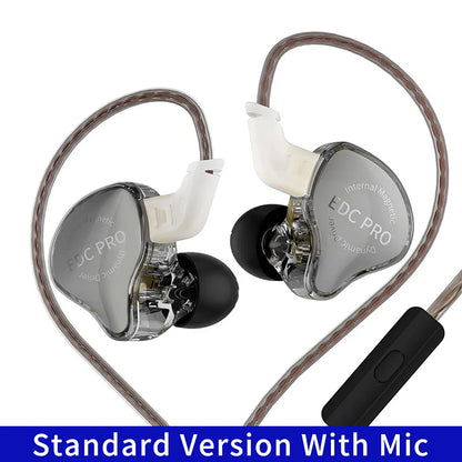 NEW KZ EDC PRO Best In-ear Wired Earphones HIFI Bass Dynamic Monitor 3D Stereo Earbuds Noise Cancel With Detachable Audio Cable