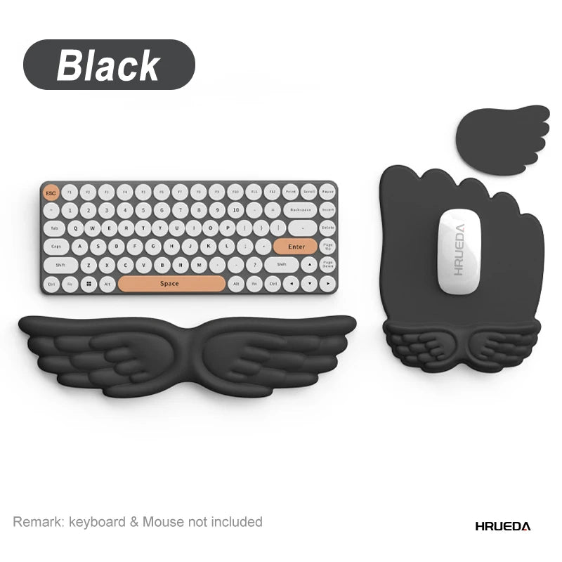 Mousepad Ergonomic Angel Keyboard Wrist Rest and Mouse Pad Set Reduce Wrist Pain for Office and Gaming Use