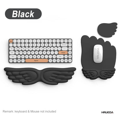 Mousepad Ergonomic Angel Keyboard Wrist Rest and Mouse Pad Set Reduce Wrist Pain for Office and Gaming Use