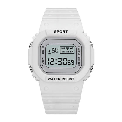 YIKAZE Sports Watch Boys Girls Student LED Electronic Watch Colorful Men Women Square Digital Watches Waterproof Rubber Clock