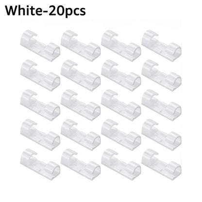 5/20/40/60Pcs Self-Adhesive Cable Organizer Clip Desk Tidy Management Clip Cable Protector For Mouse Headset Wire Storage Winder