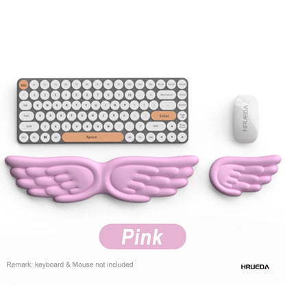 Mousepad Ergonomic Angel Keyboard Wrist Rest and Mouse Pad Set Reduce Wrist Pain for Office and Gaming Use