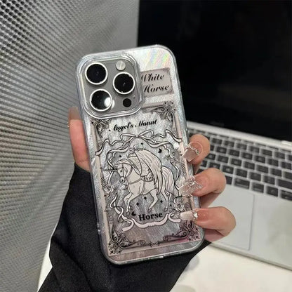 Luxury Black&White Sun Phone Case For iPhone 16 15 14 13 12 11 Pro Max 16E XS X XR 7 8 Plus SE2 Cover Shockproof Cover
