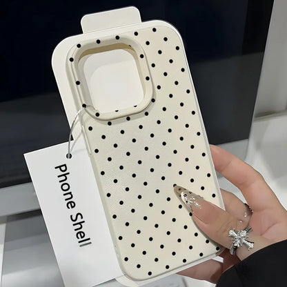 Black Dot Pattern Phone Case For iPhone 17 16 15 14 13 12 11 Pro Max 16E 17 Air 15 14 Plus X XR XS Max Protection Soft Cover