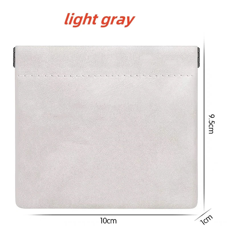 Portable PU Earphones Storage Bag Leather Coin Purse Bag Accessories Memory Card  Mini Key Pouch Female Lipstick Storage Bag
