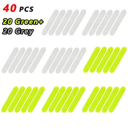 80-10PCS Helmet Safety Warning Reflective Stickers Strip Waterproof High Visibility Reflector Tape For Night Riding Walking Car