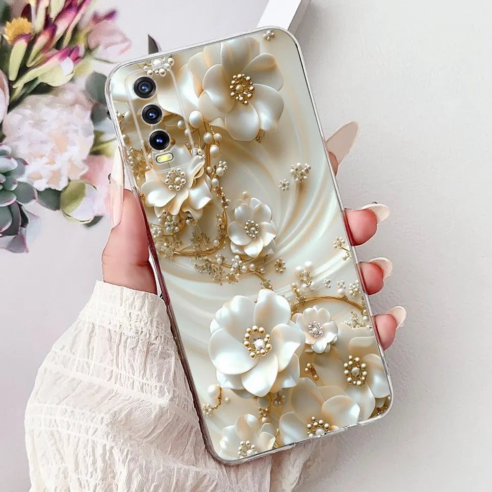 Soft Clear Siliocne Cover For Vivo V2027 V2028 V2029 Phone Case Vivo Y11s Y12s Y20 Y20s Y20i Y20G Cartoon Animals Flower Coque