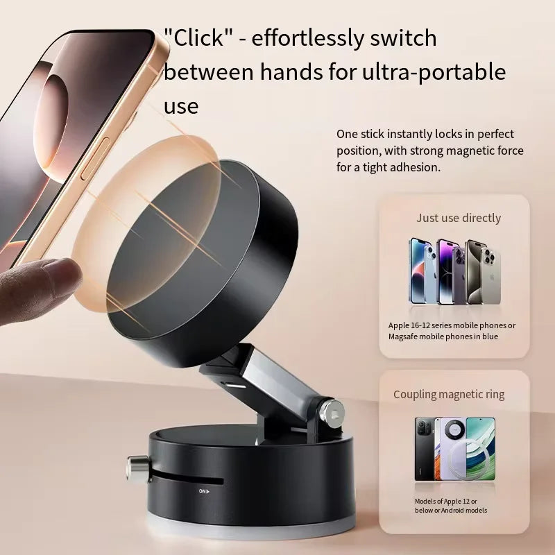 Car mobile phone magnetic Stand 2025 New type suction cup vacuum adsorption car special fixed mobile phone stand