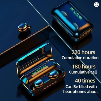 9D Stereo High Bass Earphones F9 Sport Bluetooth Headphones Handfree Touch Control Tws Wireless Earbuds Waterproof Headset
