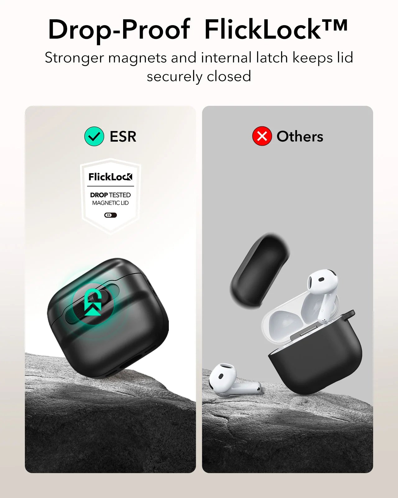 ESR for AirPods Pro/Pro 2/Pro 3 Case (2019-2025) Full Drop Protection Earphone Cover with Lanyard for AirPods 4 Generation Case