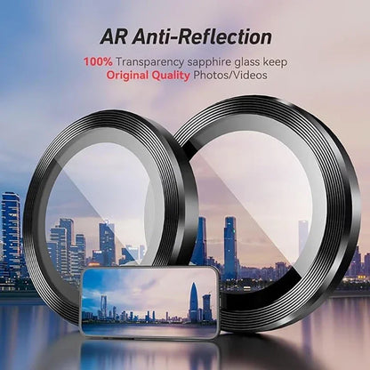 Glitter Camera Lens Protector For iPhone 15 Pro Max 14 11 12 13 Mini 9H Tempered Glass Screen Protector Cover Film Metal Ring
