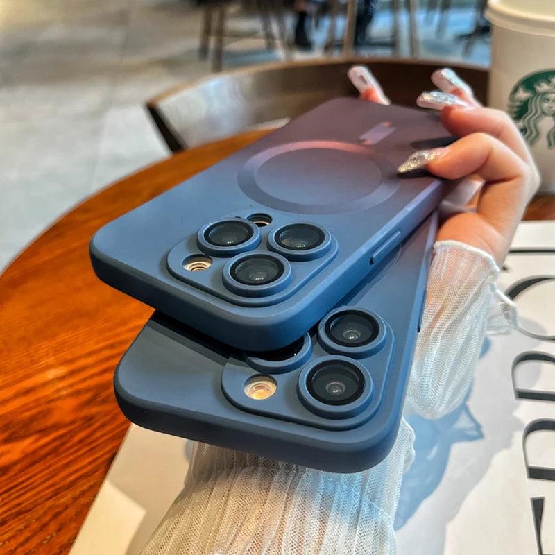 Luxury For Magsafe Gradient Silicone Multicolour Shockproof phone Case for iPhone 15 14 13 12 11 Pro Max Wireless Charging Cover