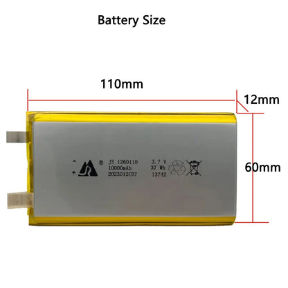 3.7V 10000mAh 1260110 Polymer Lithium Battery/lithium Ion Battery for Power Bank,GPS,100% Real Capacity
