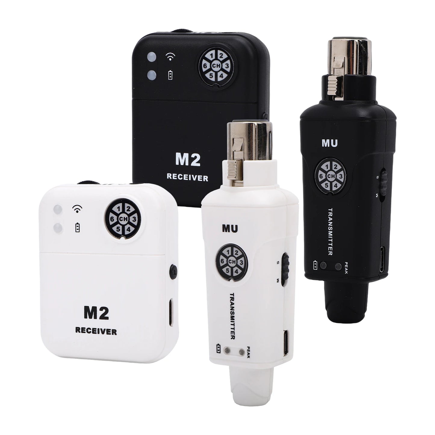 2.4GHz Wireless In-Ear Monitor System Transmitter Receiver Set 6 Channel Adjustable Frequency with Monitor Earphones Plug