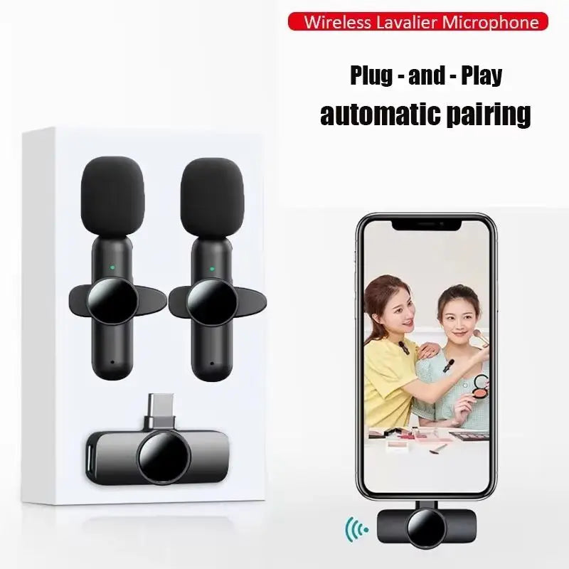 2.4G Wireless Lavalier Microphone  Audio Video Recording Noise Cancelling  for IPhone/iPad/Android/Xiaomi/Samsung Live Game Mic