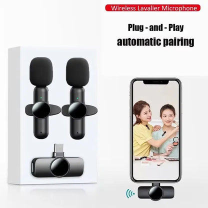 2.4G Wireless Lavalier Microphone  Audio Video Recording Noise Cancelling  for IPhone/iPad/Android/Xiaomi/Samsung Live Game Mic