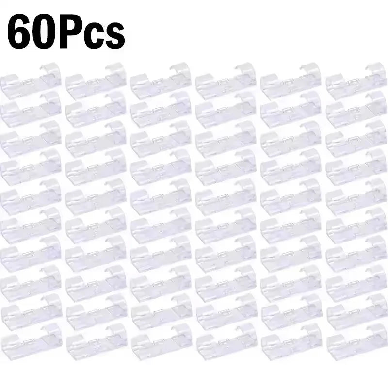 5/20/40/60Pcs Self-Adhesive Cable Organizer Clip Desk Tidy Management Clip Cable Protector For Mouse Headset Wire Storage Winder