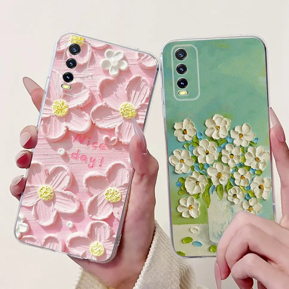 Soft Clear Siliocne Cover For Vivo V2027 V2028 V2029 Phone Case Vivo Y11s Y12s Y20 Y20s Y20i Y20G Cartoon Animals Flower Coque