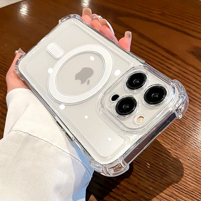 Luxury Magnetic Shockproof Phone Case For iPhone 16 15 14 13 12 11 Pro Max Plus Magsafe Wireless Charge Lens Protection Cover