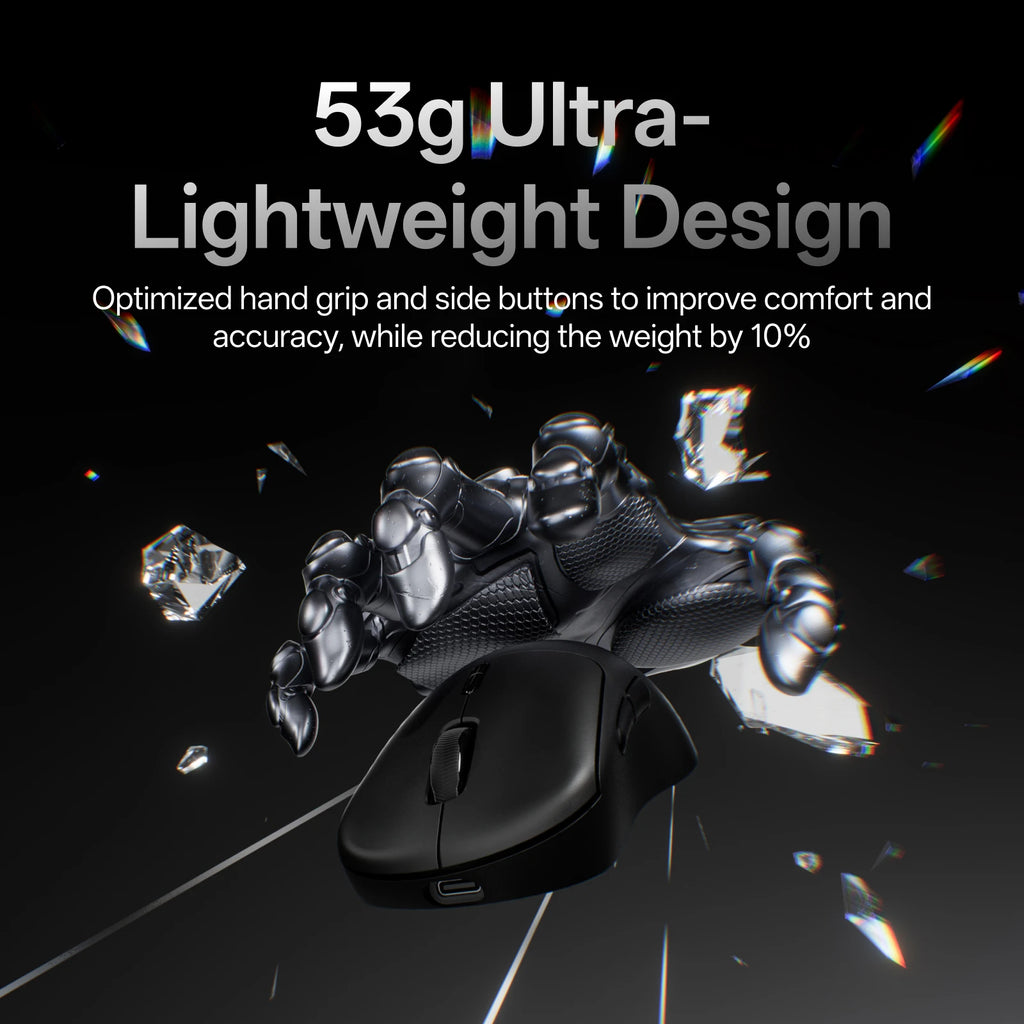 Rapoo VT3 GEN-2 Wireless Gaming Mouse 53g Lightweight 8KHz Polling Rate 26000DPI 10 Programmable Buttons Optical Sensor
