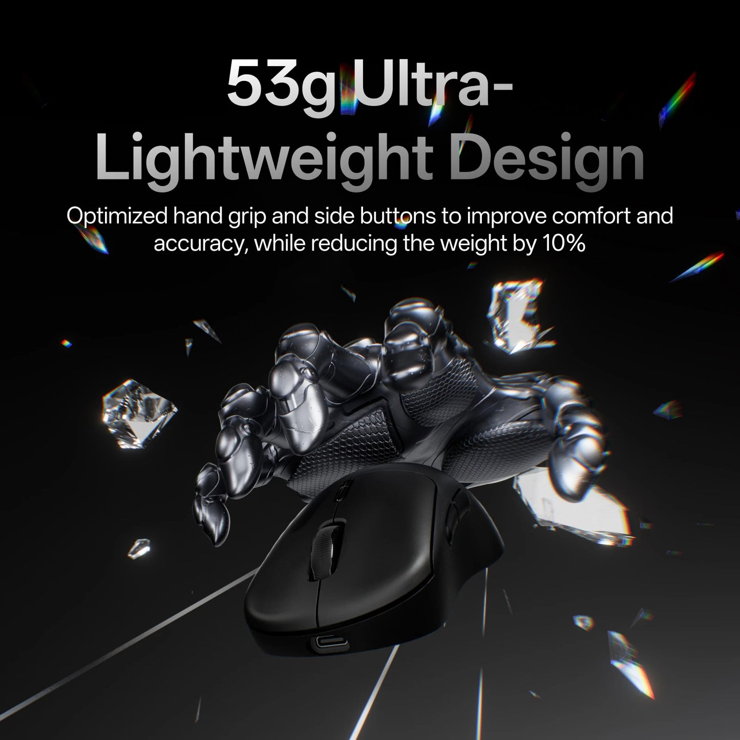 Rapoo VT3 GEN-2 Wireless Gaming Mouse 53g Lightweight 8KHz Polling Rate 26000DPI 10 Programmable Buttons Optical Sensor