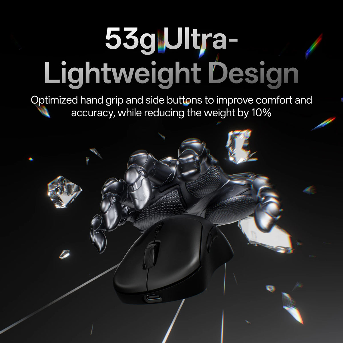Rapoo VT3 GEN-2 Wireless Gaming Mouse 53g Lightweight 8KHz Polling Rate 26000DPI 10 Programmable Buttons Optical Sensor