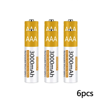 Rechargeable Lithium-ion Battery 3000mAh 1.5V AAA Battery for remote control mouse small fan Electric toy