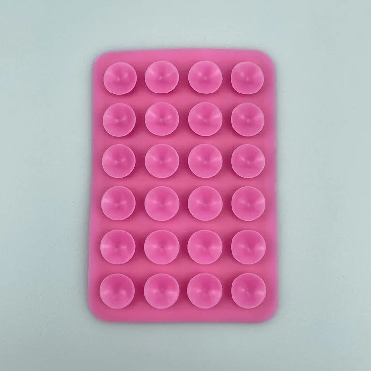 Multifunctional Silicone Suction Pad Phone Fixture Suction Cup Backed Adhesive Rubber Sucker Pad Fixed Pad 24Square Suction Cups