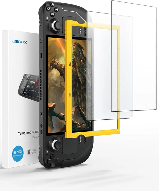Steam Deck Screen Protector, Anti Glare Protector 9H Hardness Easy to Install with Guiding Frame Tempered Glass for Steam Deck
