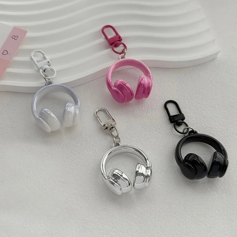 1PC Cute Creative 3D Earphones Pendant Keychain Mobile Phone Chain Earphone Charm Backpack Hanging Decoration Accessories Gifts