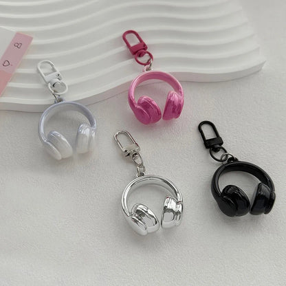 1PC Cute Creative 3D Earphones Pendant Keychain Mobile Phone Chain Earphone Charm Backpack Hanging Decoration Accessories Gifts