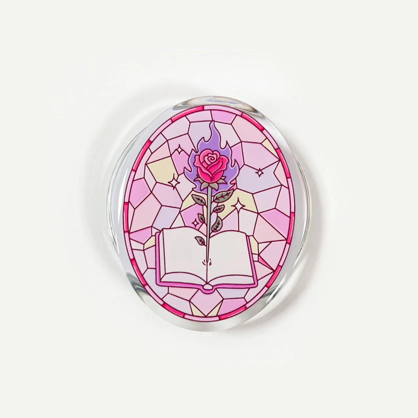 Magnetic Phone Grip for iPhone Acrylic Phone Holder Grip with Cute Dark Romantic Design Foldable Expanding Stand Kindle Griptok