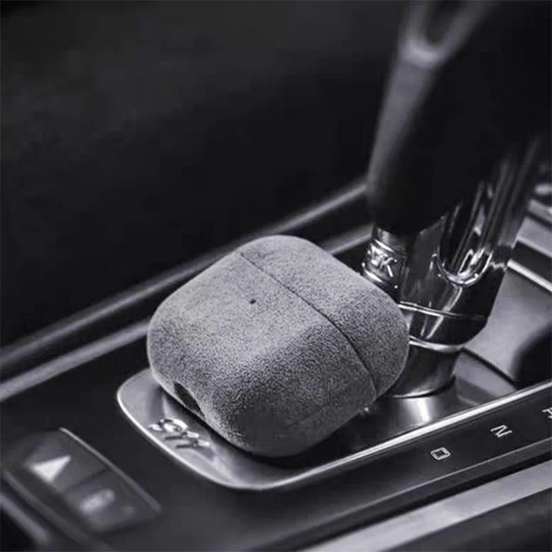 Luxury Italian Suede Headphone Case for Airpods 4 3 1 Pro 2 Anti-loss Metal Keychain Wireless Charge All Inclusive Earphone Case