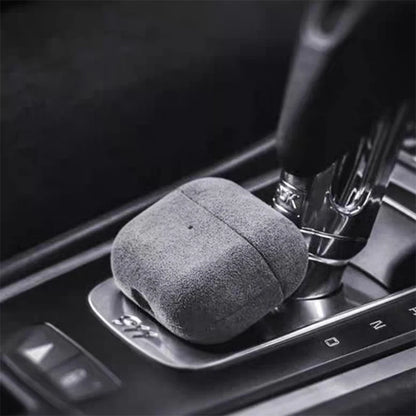Luxury Italian Suede Headphone Case for Airpods 4 3 1 Pro 2 Anti-loss Metal Keychain Wireless Charge All Inclusive Earphone Case