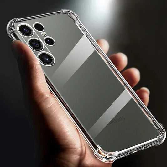 Thickened Airbag Shockproof Clear Soft Tpu Phone Case For Samsung Galaxy S24 Ultra S23 Transparent plus Back Cover S 24 23 cases