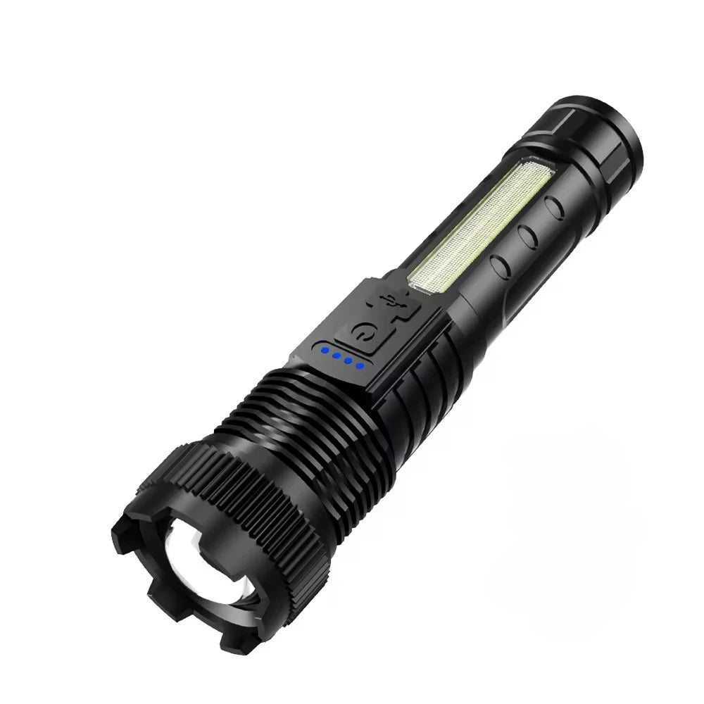 6000000LM LED Flashlight Rechargeable High Power Military Tactical Flashlight Telescopic Zoom Torch Lamp Outdoor Camping Lantern