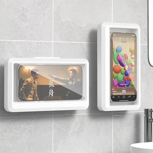 Adjustable Waterproof Shower Phone Holder Telescoping Arm Rotation Angle Mount for Bathroom Kitchen Wall Bracket Stand