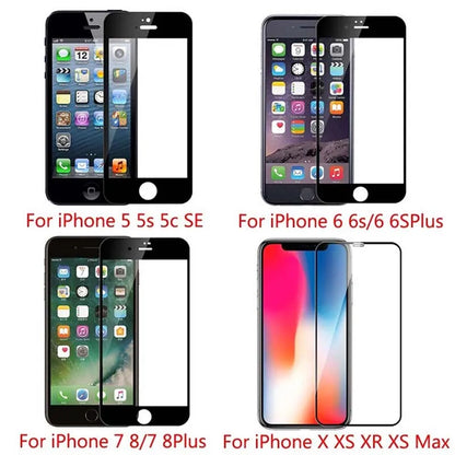 Premium Tempered Glass For iPhone 17 Air 16e 16 15 14 13 12 11 Screen Protector Pro Max 9H HD Full Glue X XR XS 7 8 Plus Armor