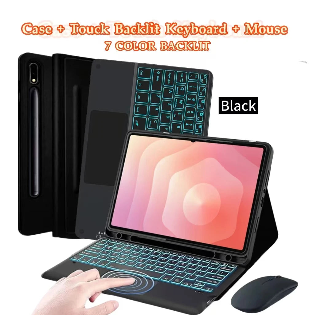 Case for Galaxy Tab S11 Ultra 2025 14.6 Inch ,  Wireless Keyboard Leather Cover with S Pen Holder for SM-X936B/ SM-X930, Black