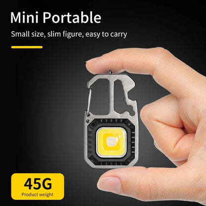 Ultra Small Mini LED Light Rechargeable Keychain Light Outdoor Camping COB Work Light Portable Pocket Wrench Screwdriver