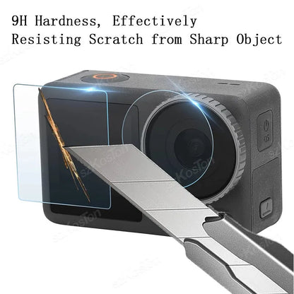 For DJI Osmo Action 5 Pro HD Tempered Glass 9H Screen Protector  Lens Cap Anti-Scratch Durable Full Camera Protective Film
