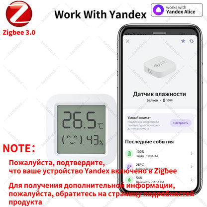 Zigbee 3.0 Temperature and Humidity Sensor Zigbee Hub Required work with Home Assistant Yandex Alexa ZHA Zigbee2MQTT