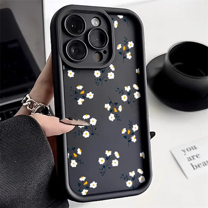 Flower Phone Case For iPhone 11 Case iPhone 15 12 13 14 Pro Max X XR XS Max 7 8 15 Plus SE 2020 2022 Shockproof Soft Matte Cover