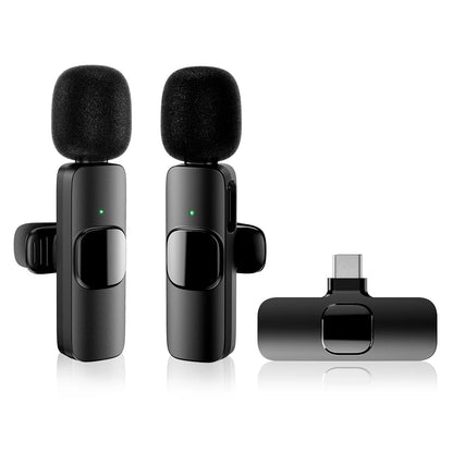 Wireless Lavalier Microphone For iPhone 17 16 15USB C Mini Microphone with Noise Cancellation Lapel Mic for Video Recording Vlog