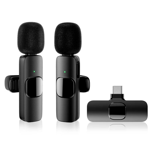 Wireless Lavalier Microphone For iPhone 17 16 15USB C Mini Microphone with Noise Cancellation Lapel Mic for Video Recording Vlog