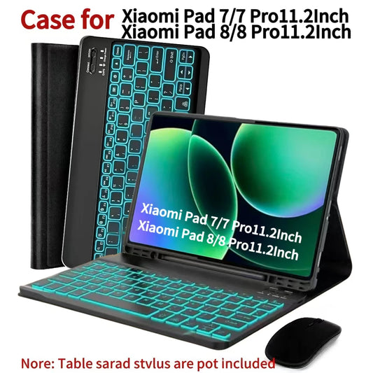Case for Xiaomi Pad 7 /8 11.2" Bluetooth keyboard case for Xiaomi Pad 7/8 Pro 11.2 " Wireless Bluetooth Removable keyboard Case