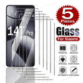 5PCS Screen Protector For Xiaomi 14T Pro 13 14 HD Tempered Glass For Xiaomi 14T 13T 12T 11T 10T Pro 11 12 Lite 5G 9H Clear Film