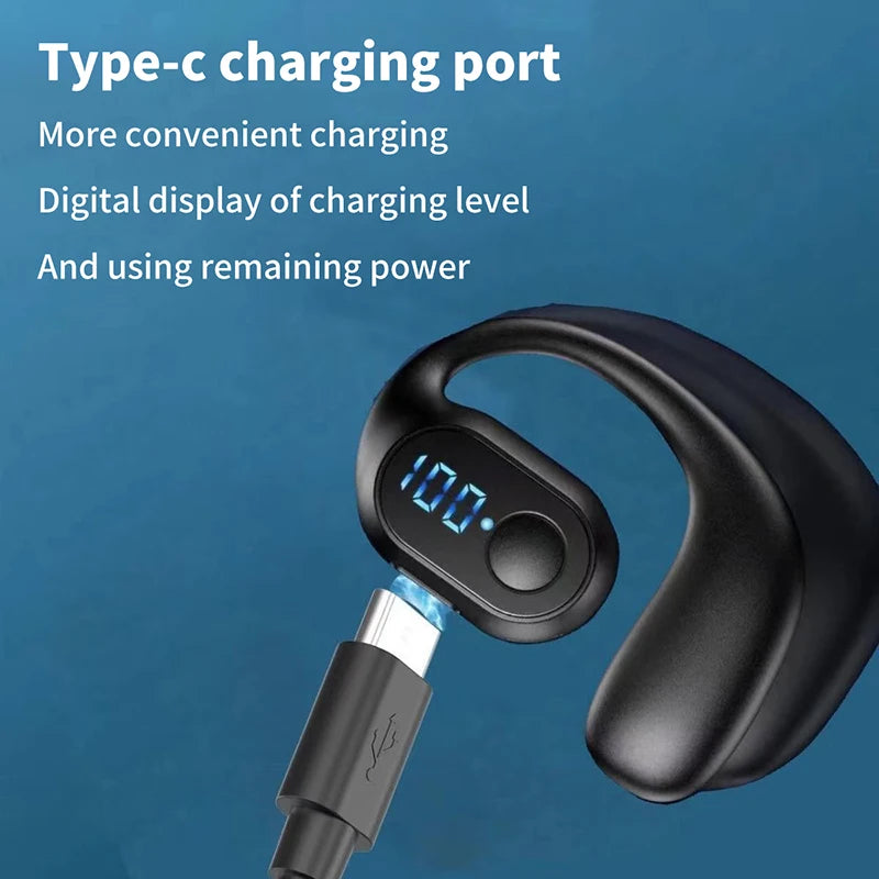 For Smart Phones Wireless Bluetooth Earphones Air Conduction OWS Headphone HiFi Ear-Hook Music Sports Noise Cancel Headset
